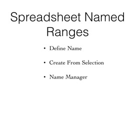 Spreadsheet Named Ranges