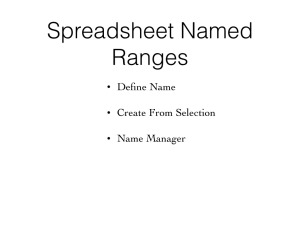 Spreadsheet Named Ranges