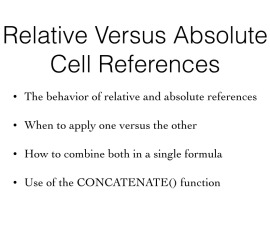 Cell References Relative Versus Absolute