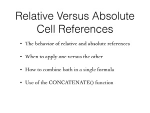 Cell References Relative Versus Absolute
